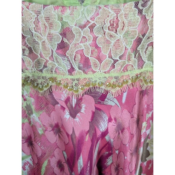 DAVE & JOHNNY by Laura Ryner Vintage Beaded Floral Lace Slip Dress 7 / 8 - Picture 9 of 13